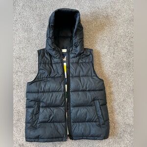 Black Puffer Vest with Hood